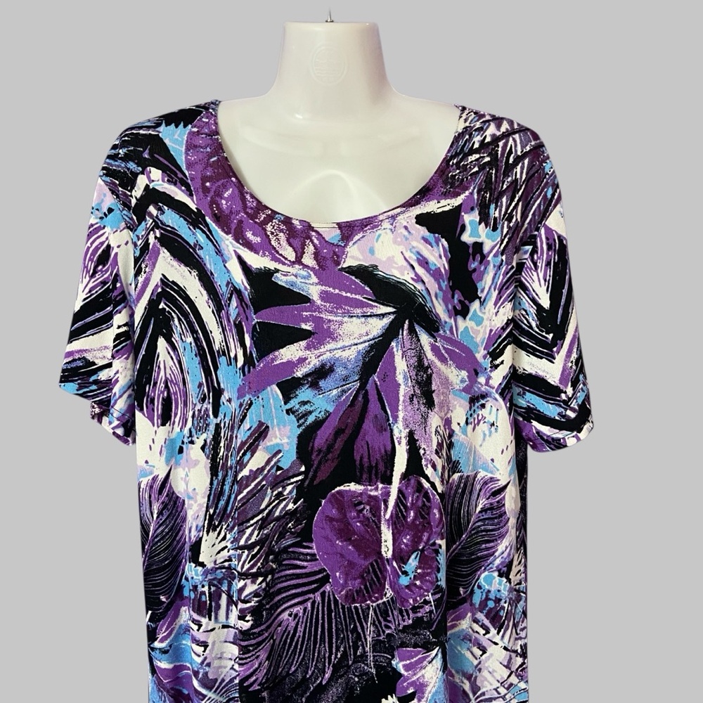 Vintage Jostar Long Poly Spandex Slinky Knit Travel Dress Purple Made in USA - Picture 2 of 11